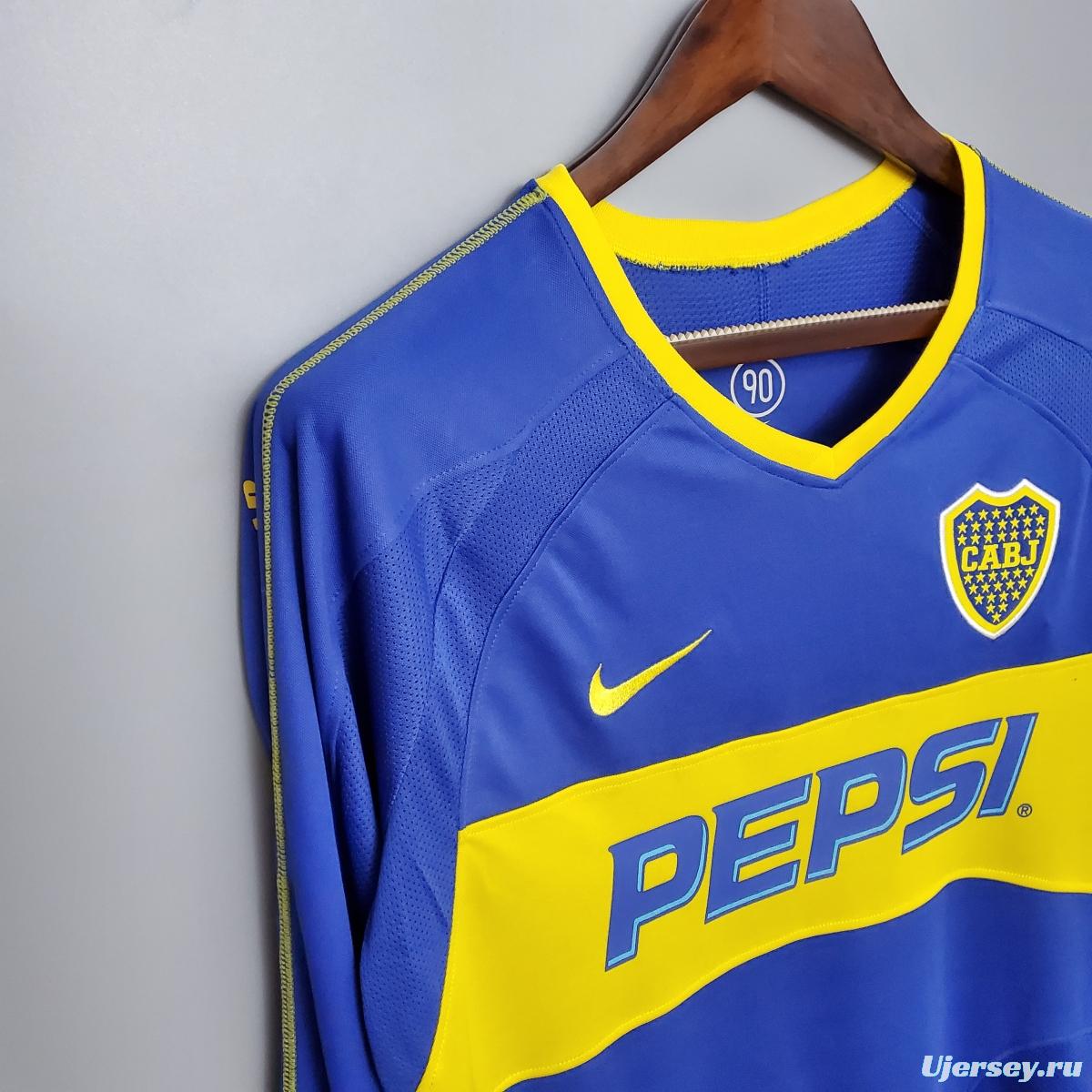 Retro Long Sleeve Boca Juniors 03/04 home Soccer Jersey