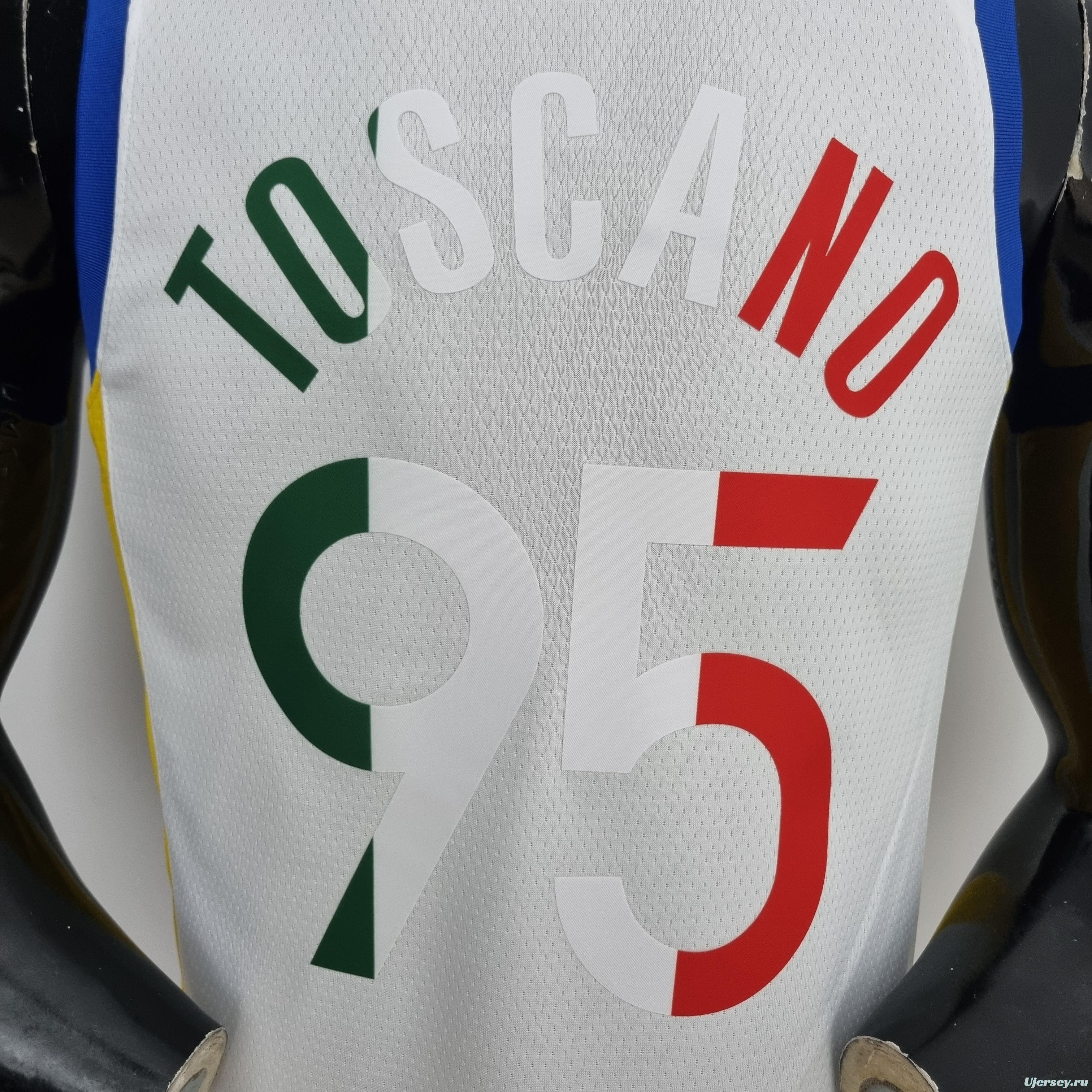 75th Anniversary Toscano#95 Golden State Warriors Mexico Exclusive White NBA Jersey