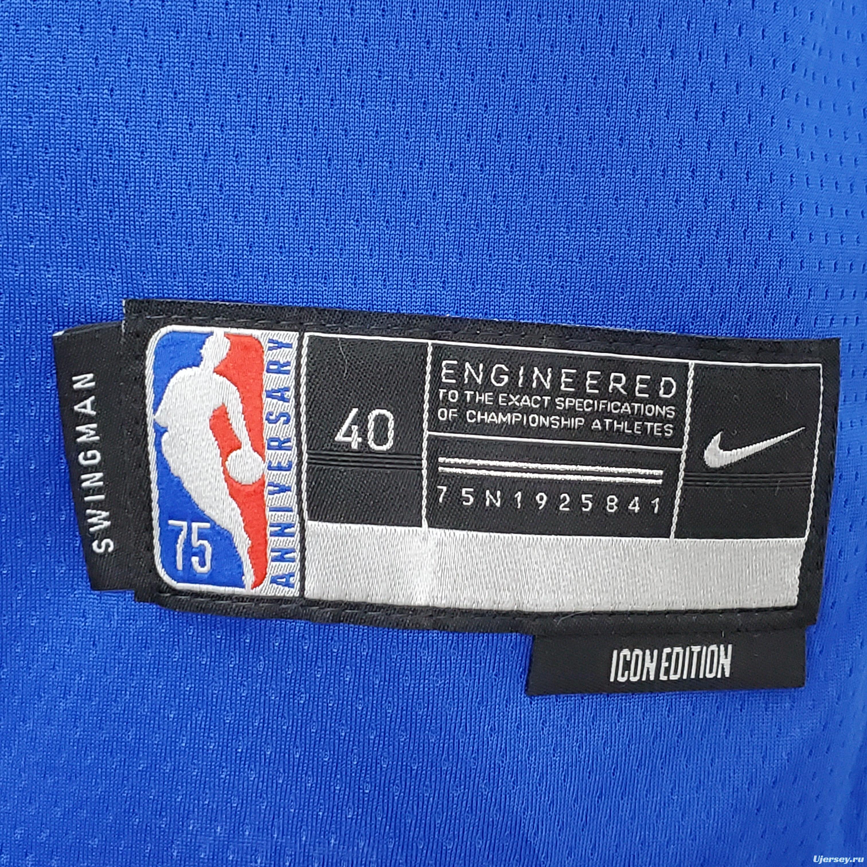 75th Anniversary Philadelphia 76ers EMBIID#21 Blue NBA Jersey