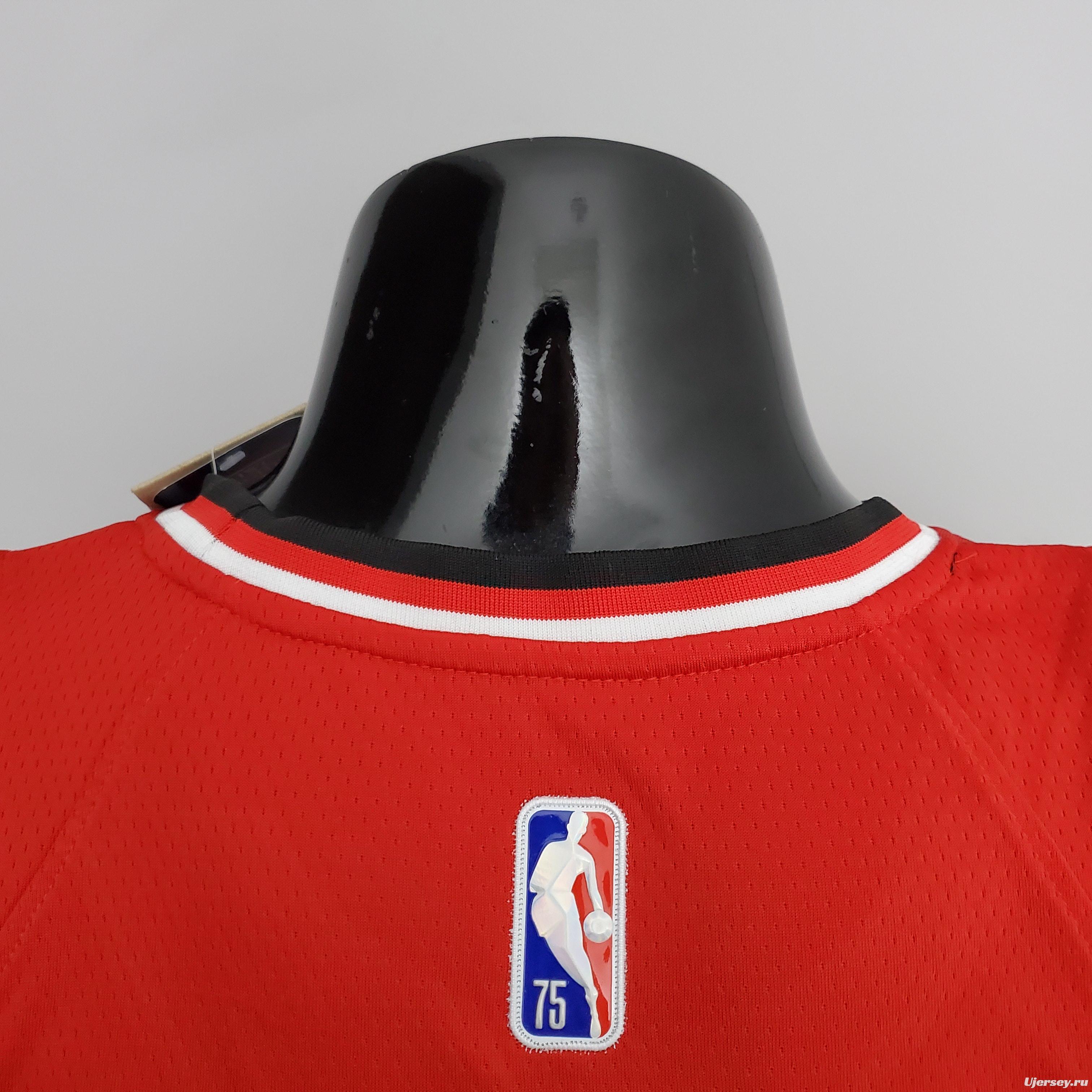 75th Anniversary 2022 Season Chicago Bulls LAVINE#8 City Edition Red NBA Jersey