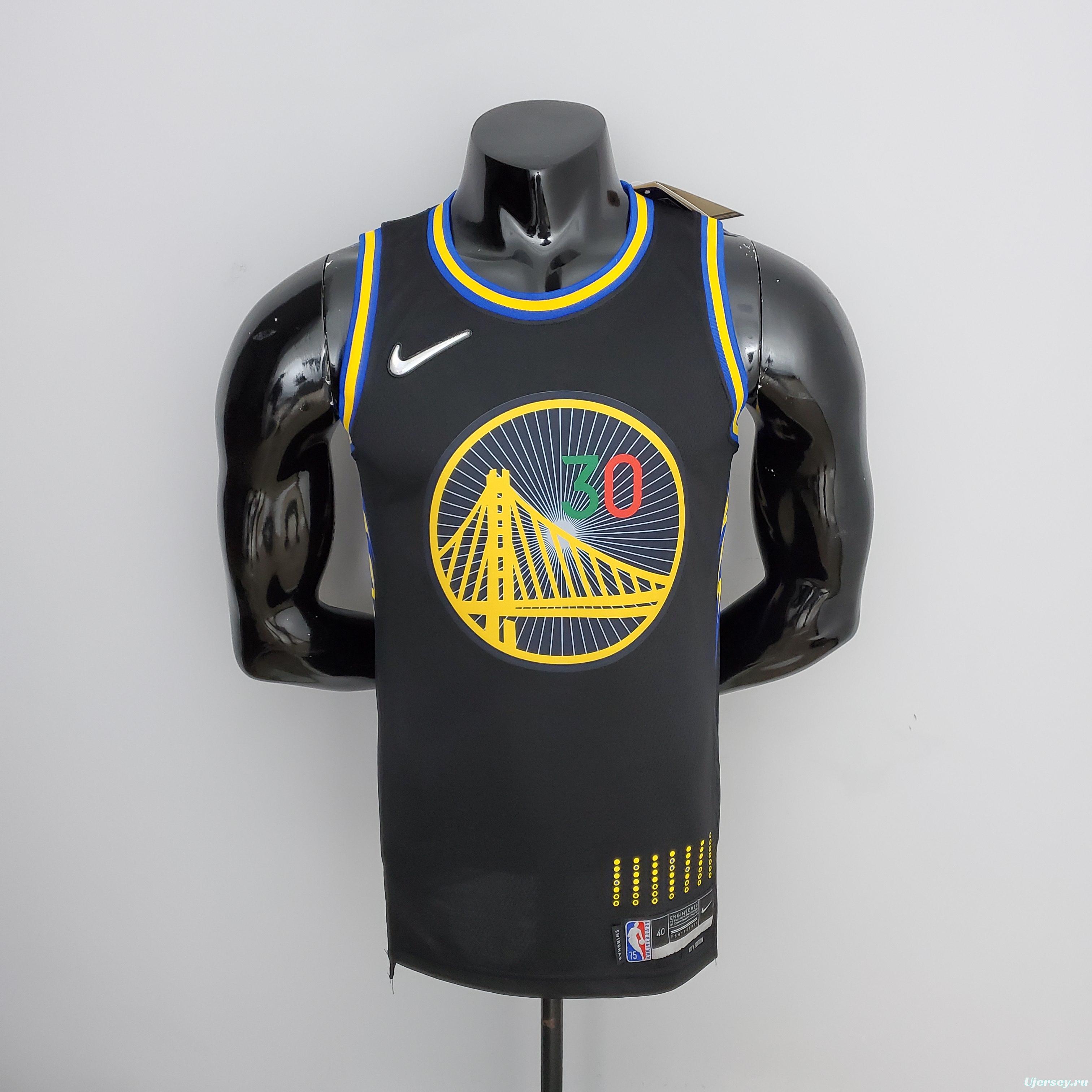 2022 75th Anniversary Golden State Warriors Curry #30 Mexico Edition Black NBA Jersey