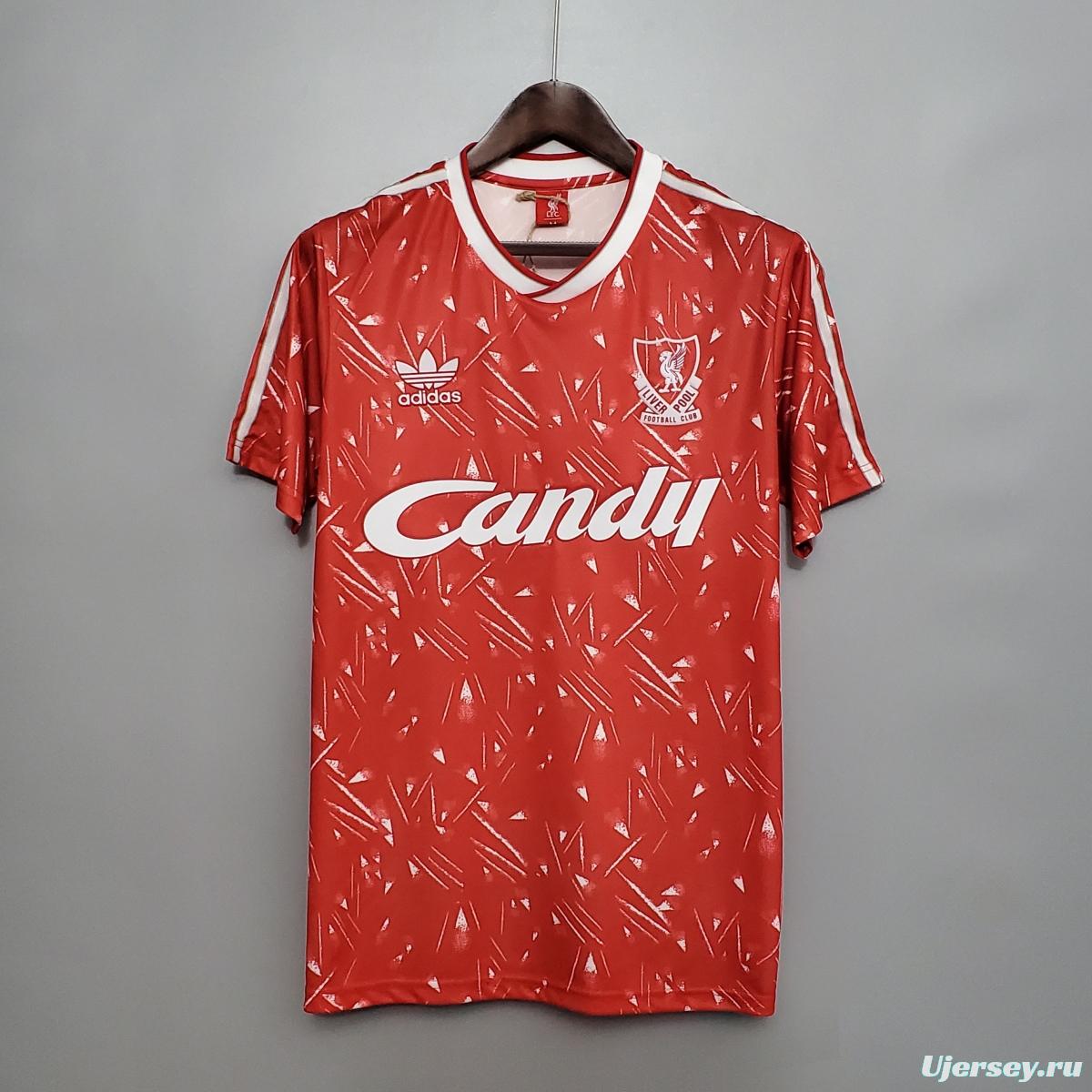 Retro 89/91 Liverpool home Soccer Jersey