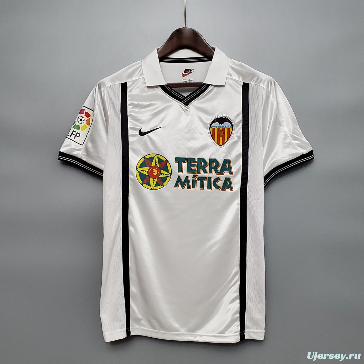 Retro 00/01 Valencia Home Soccer Jersey