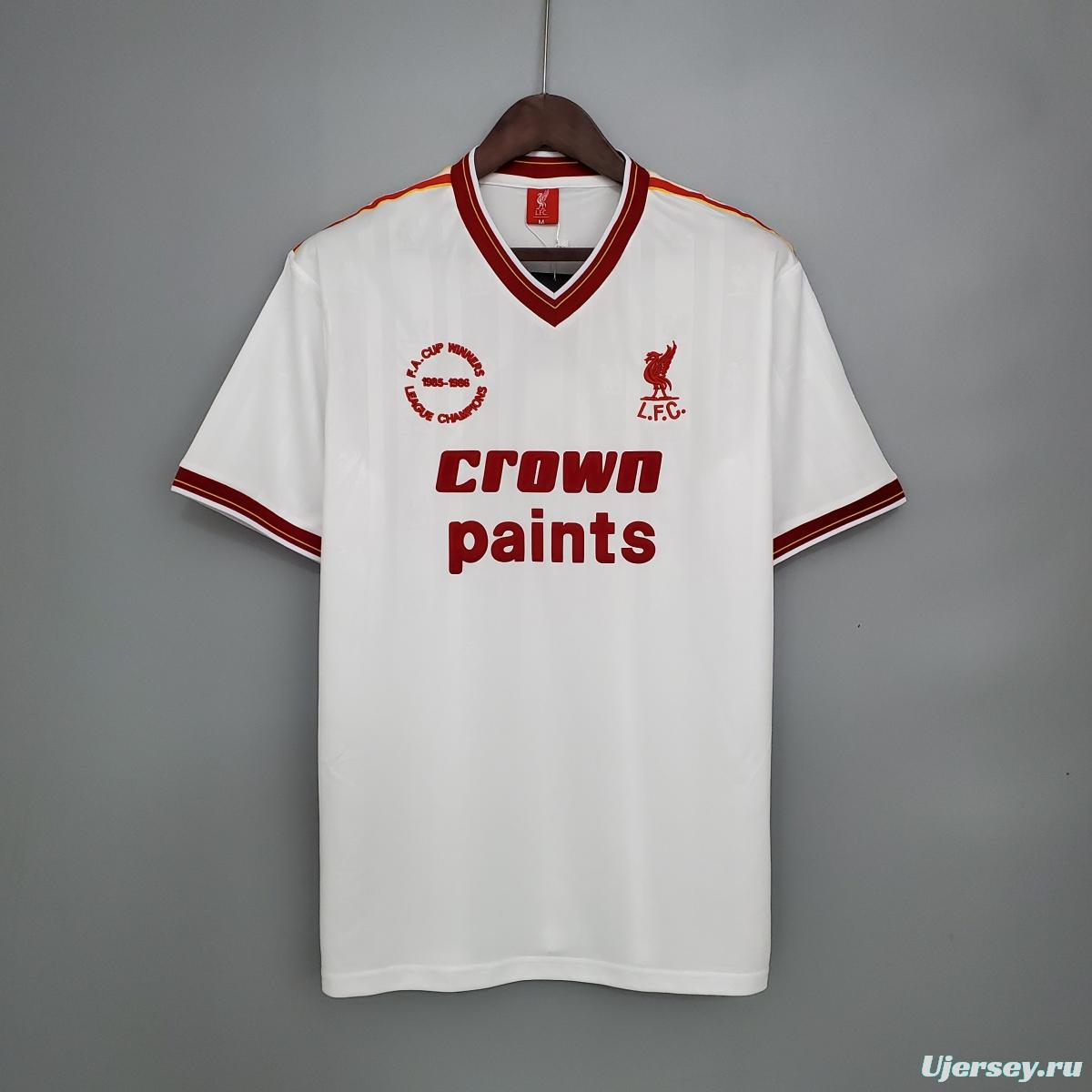 Retro 85/86 Liverpool away white Soccer Jersey