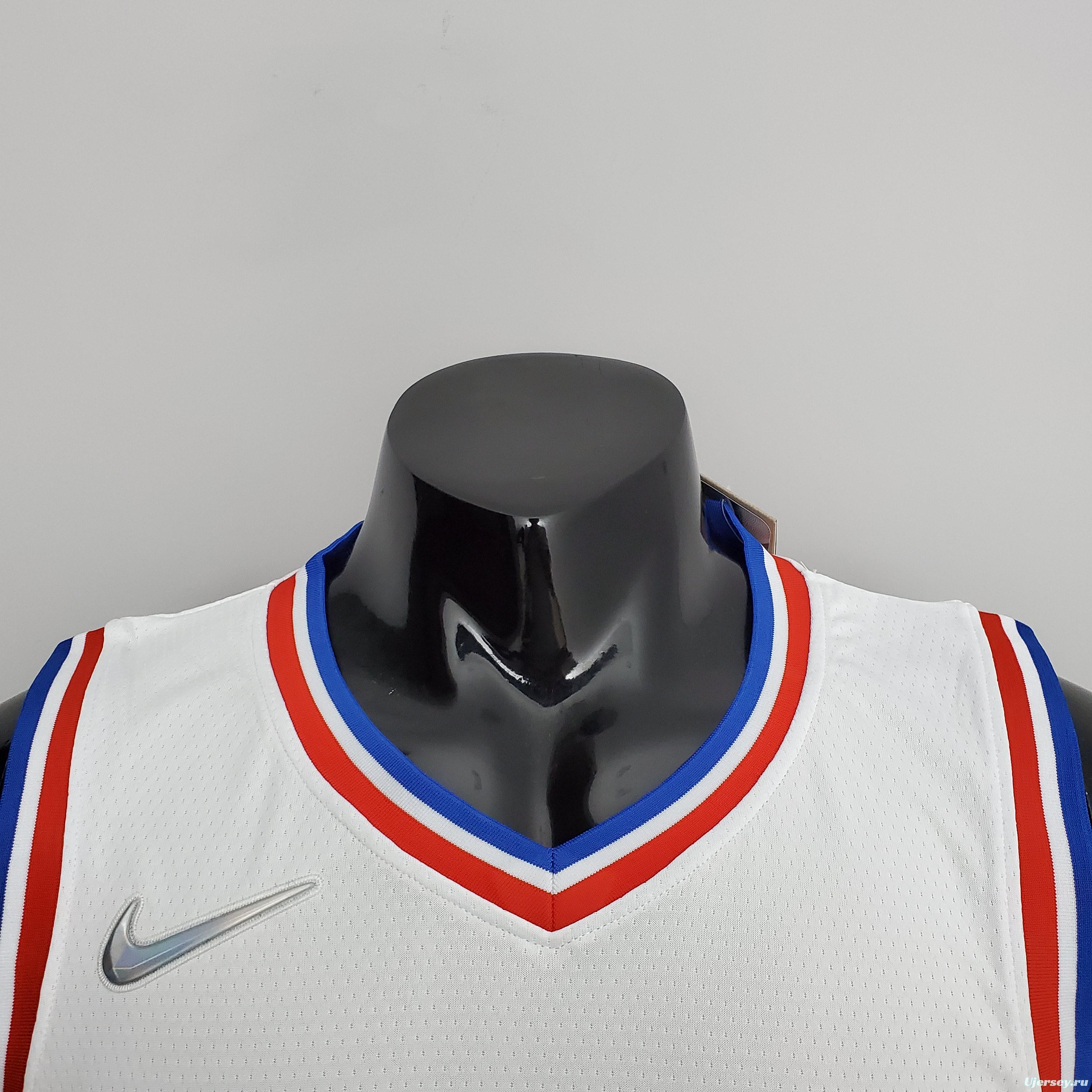 75th Anniversary Philadelphia 76ers EMBIID#21 White NBA Jersey