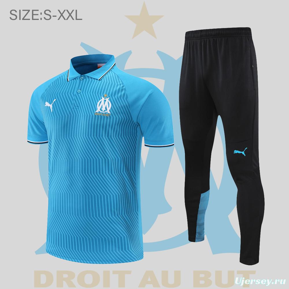 Olympique de Marseille POLO kit Royal Blue (not supported to be sold separately)