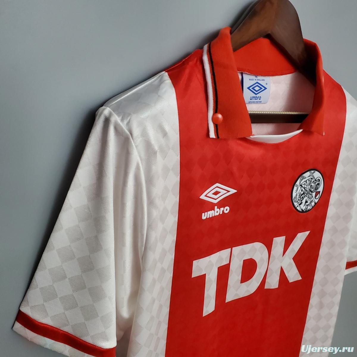 Retro 90/92 Ajax home Soccer Jersey