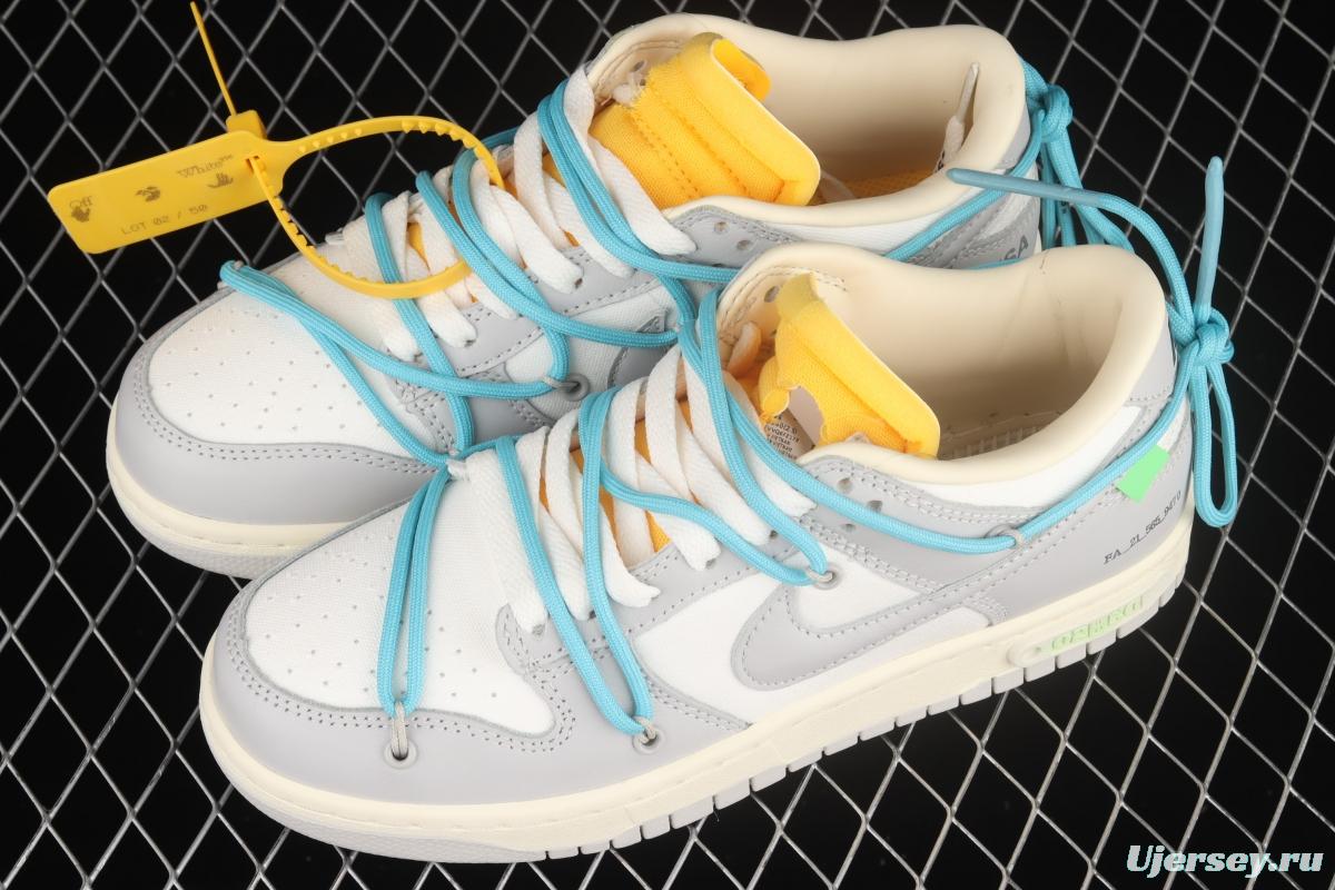 OFF-White x NIKE DUNK Low OW white gray leisure sports skateboard shoes DM1602-115