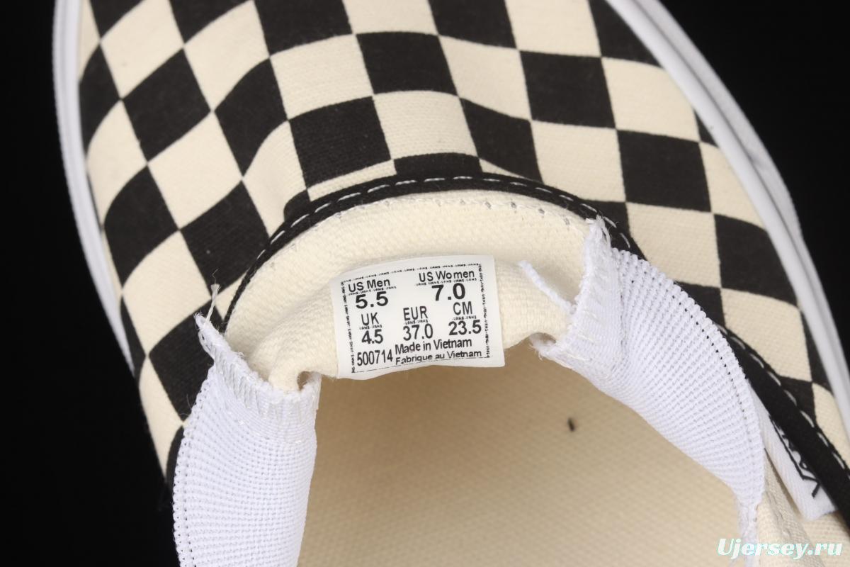 Vans Slip-On Platform classic lazyman black and white checkerboard thick soles shoes VN0A318EBWW