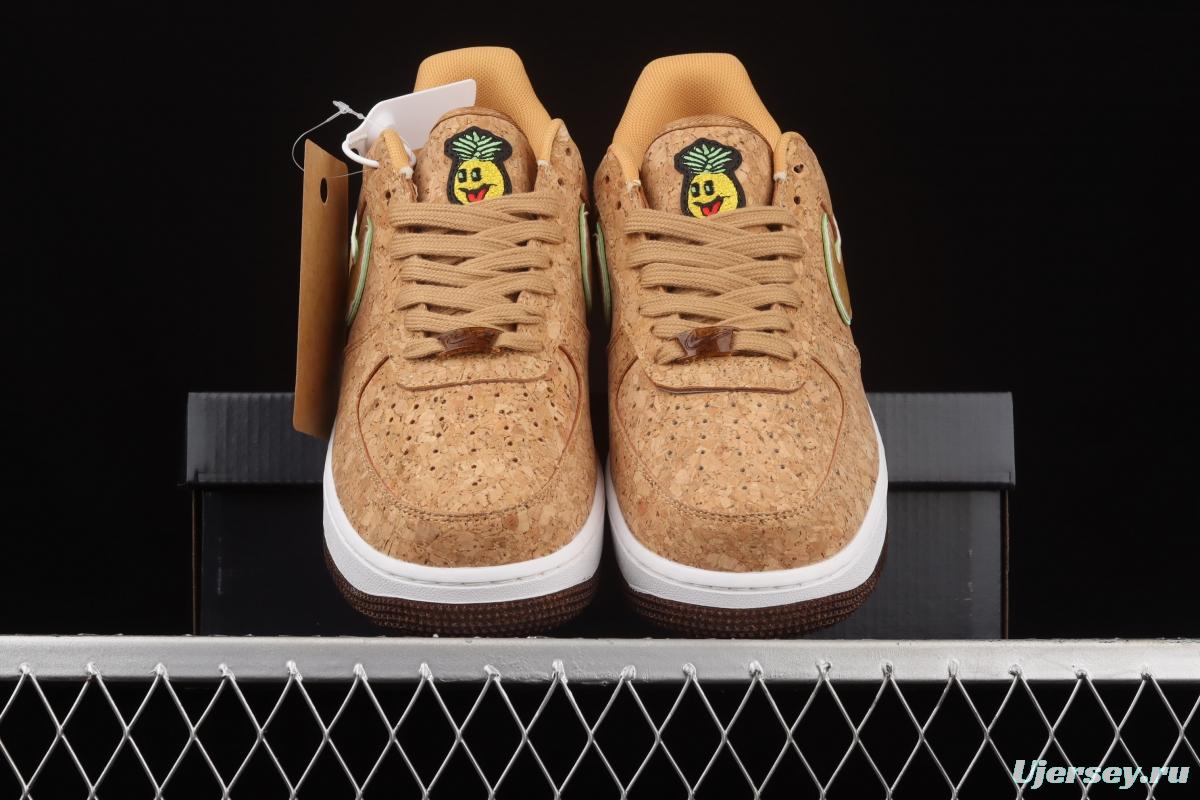 NIKE Air Force 1x07 Low cork color low-top casual board shoes CZ0338-200