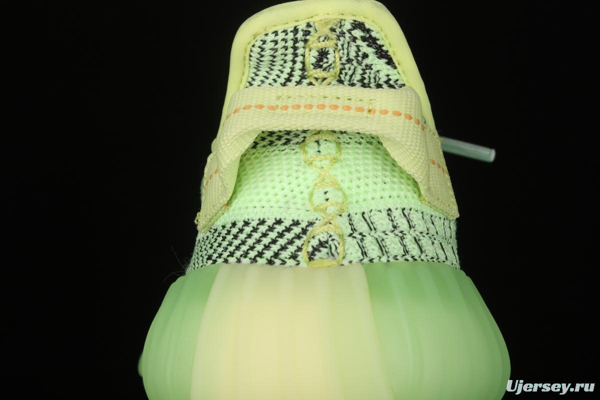 Adidas Yeezy Boost 350V2 Yeezreel FX4130 Darth Coconut 350 the second generation of hollowed-out black and yellow luminous stars