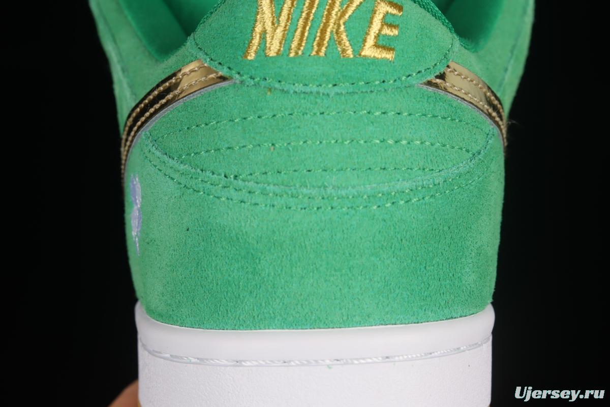 NIKE SB DUNK Low Pro Green Gold SB Buckle Backboard Fashion Casual Sneakers BQ6817-303