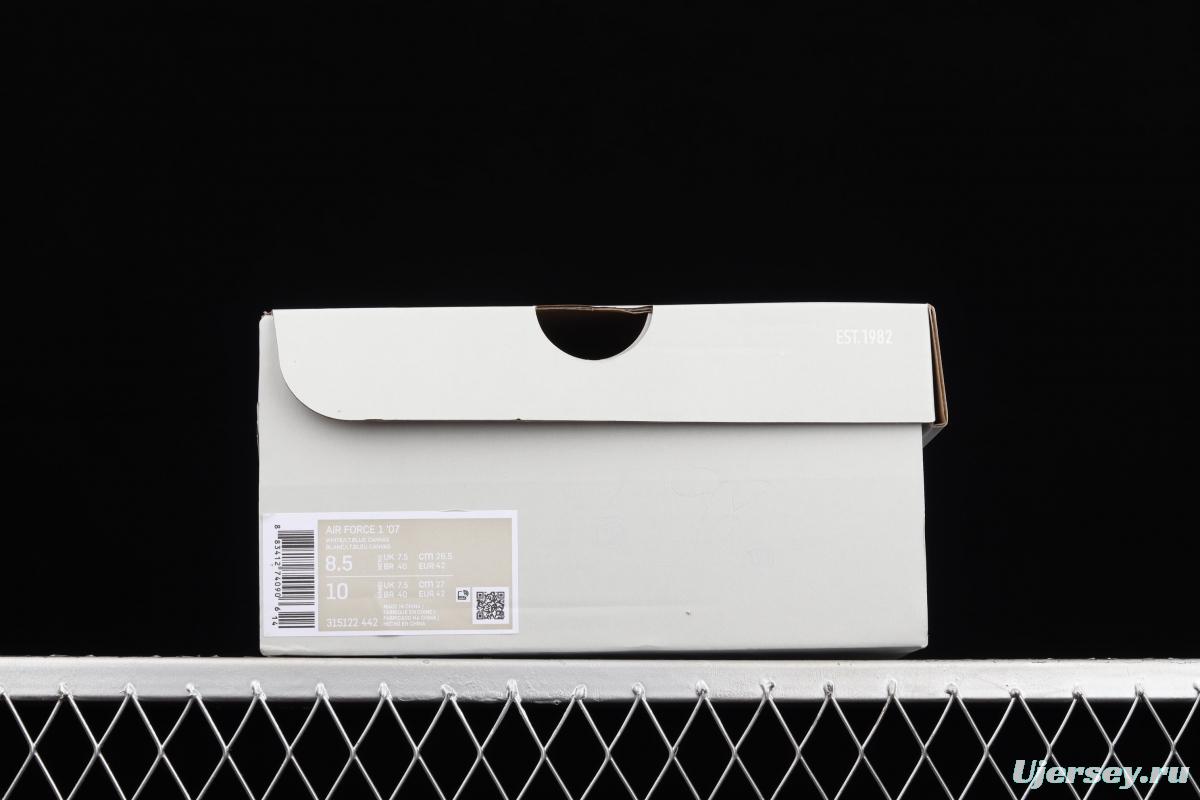 NIKE Air Force 1x07 sail leather spliced low-top casual board shoes 315122-442