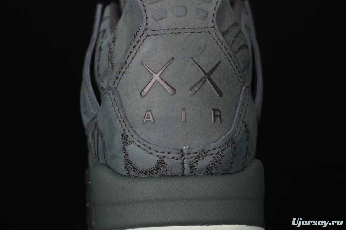 Kaws x Air Jordan 4 Black AJ4 black suede luminous limited edition 930155-001