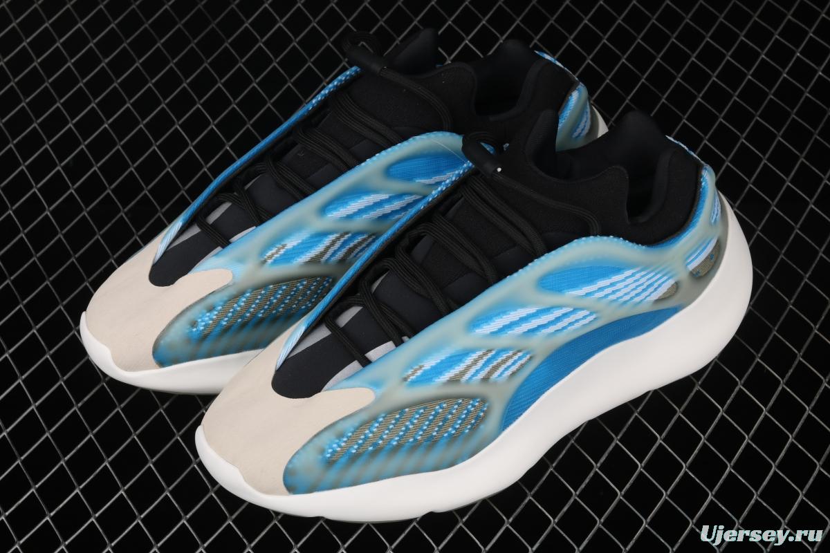 Adidas Yeezy 700V3 Azael G54850 Kanye Coconut 700V3 profiled blue and white luminous running shoes