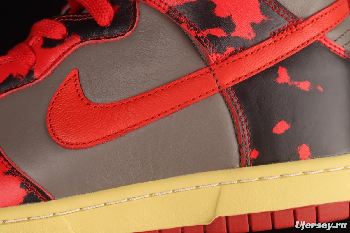 NIKE DUNK High 1985 Red Camo gray-black and red pickled high-top casual board shoes DD9404-600