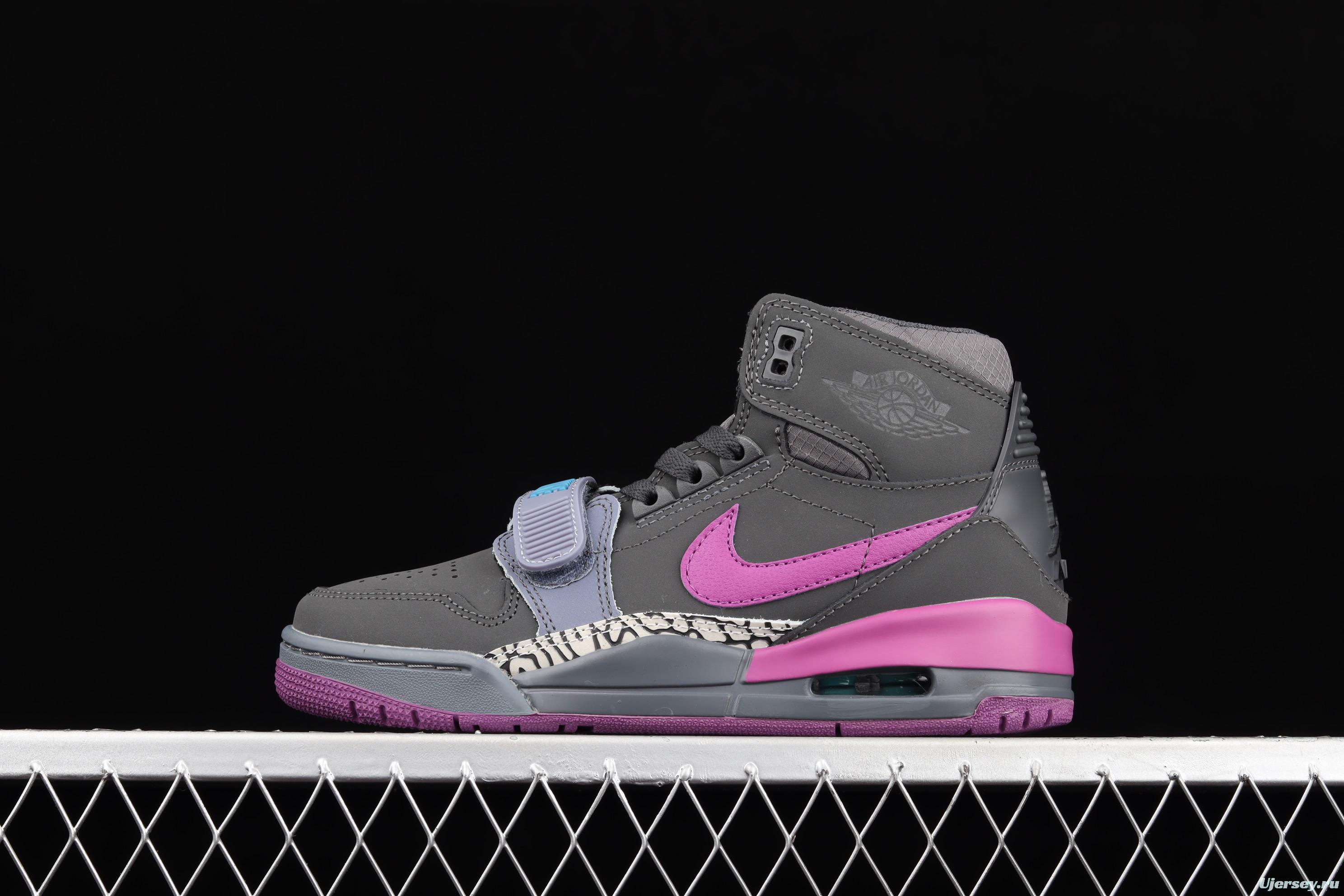 Jordan Legacy 312 black and purple color Velcro three-in-one board shoes AV3922-005
