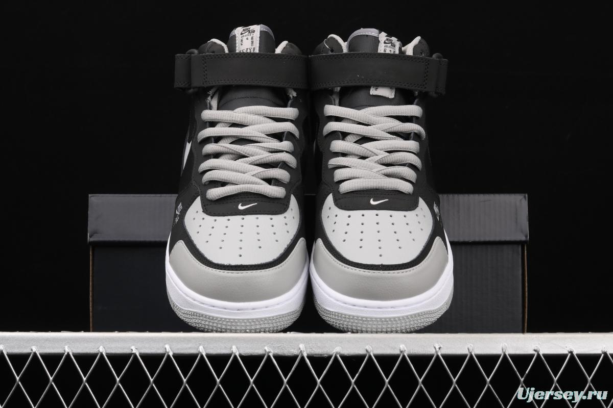 NIKE Air Force 1 Lv8 ShAdidasow Grey Shadow Grey side Logo3M reflective board shoes BQ6819-008