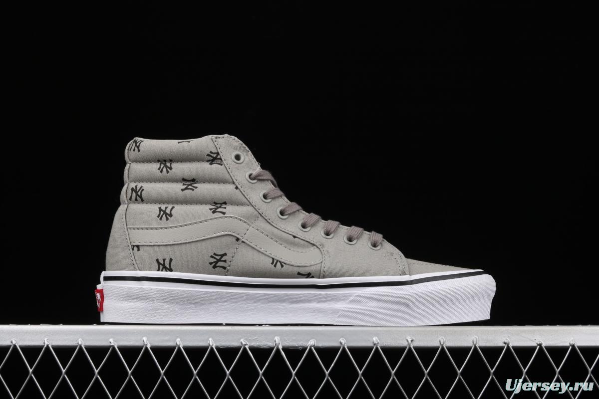 Vans Sk8-Hi Vlt Lx YaNIKEes Yankees co-branded high-top casual canvas shoes VN0A4CS5W43