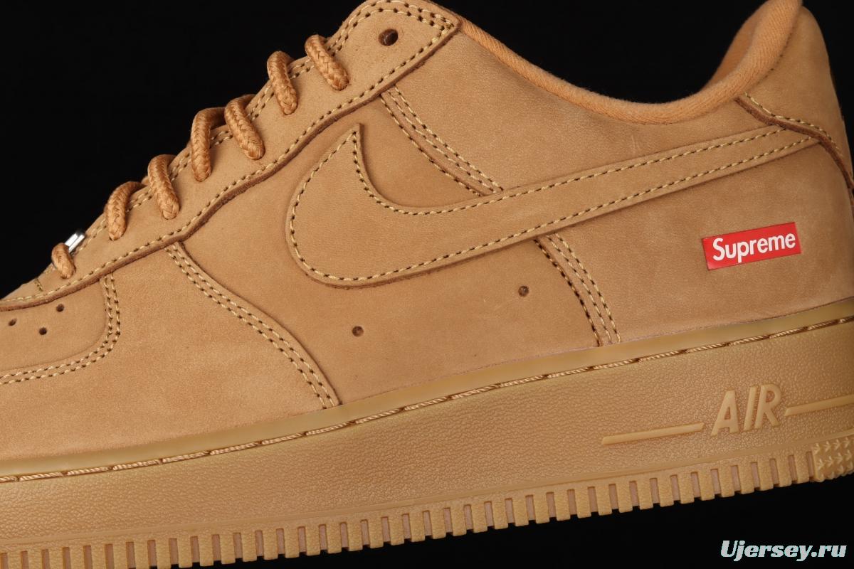 Supreme x NIKE Air Force 1 Low AF1 co-branded wheat suede low-top casual board shoes DN1555-200