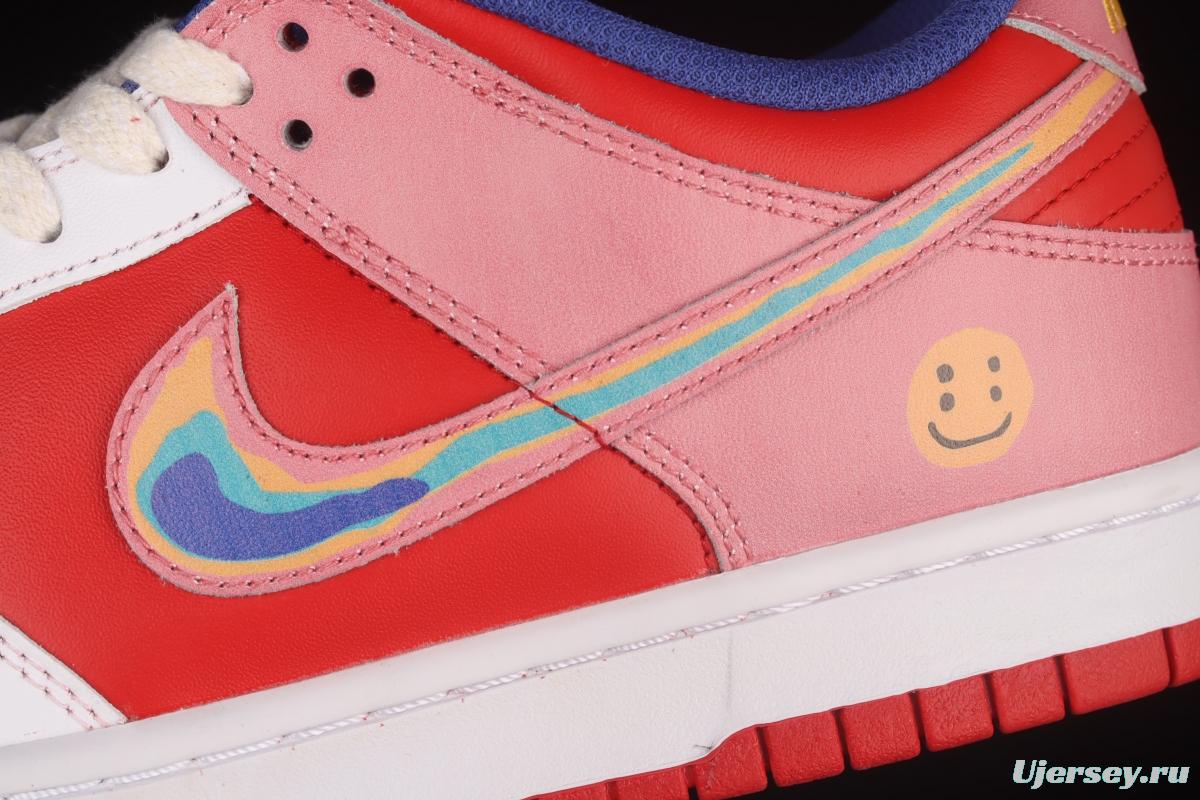 Cactusplantfleamarket x NIKE DUNK Low Rainbow smiley face joint style rainbow mandarin duck joint style low-side sports leisure board shoes LF4587-001