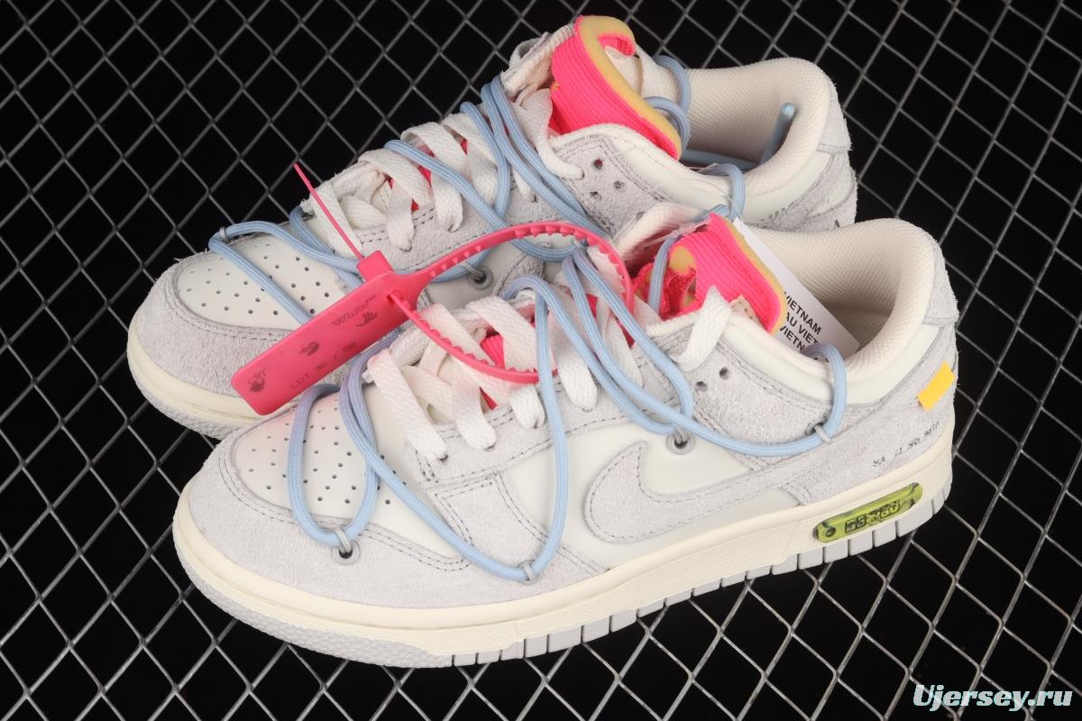OFF-White x NIKE DUNK Low 12 of 50 OW suede SB buckle rebound fashion casual board shoes DJ0950-113