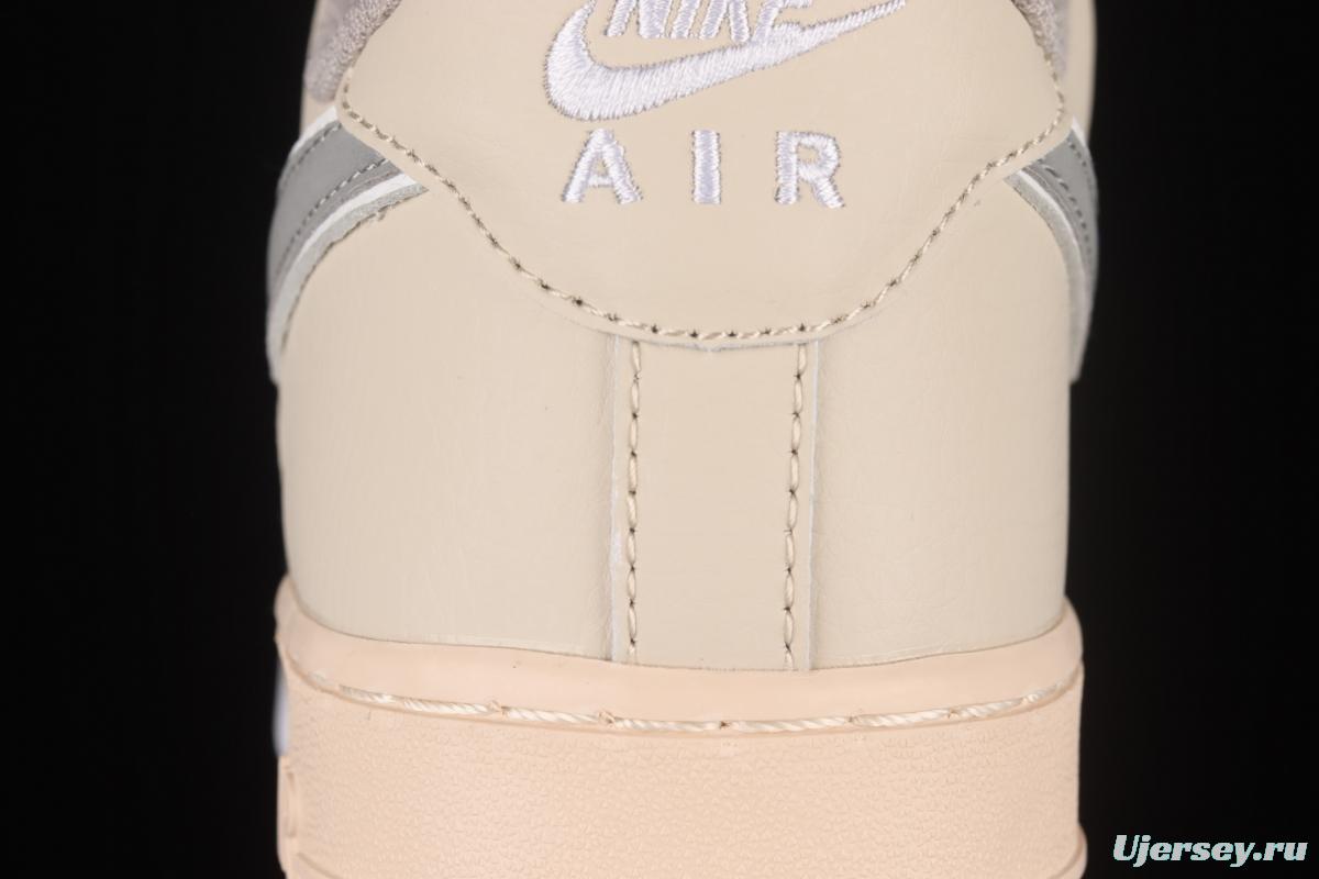 NIKE Air Force 1' 07 Low beige color 3M reflective low-top casual board shoes DJ7015-991