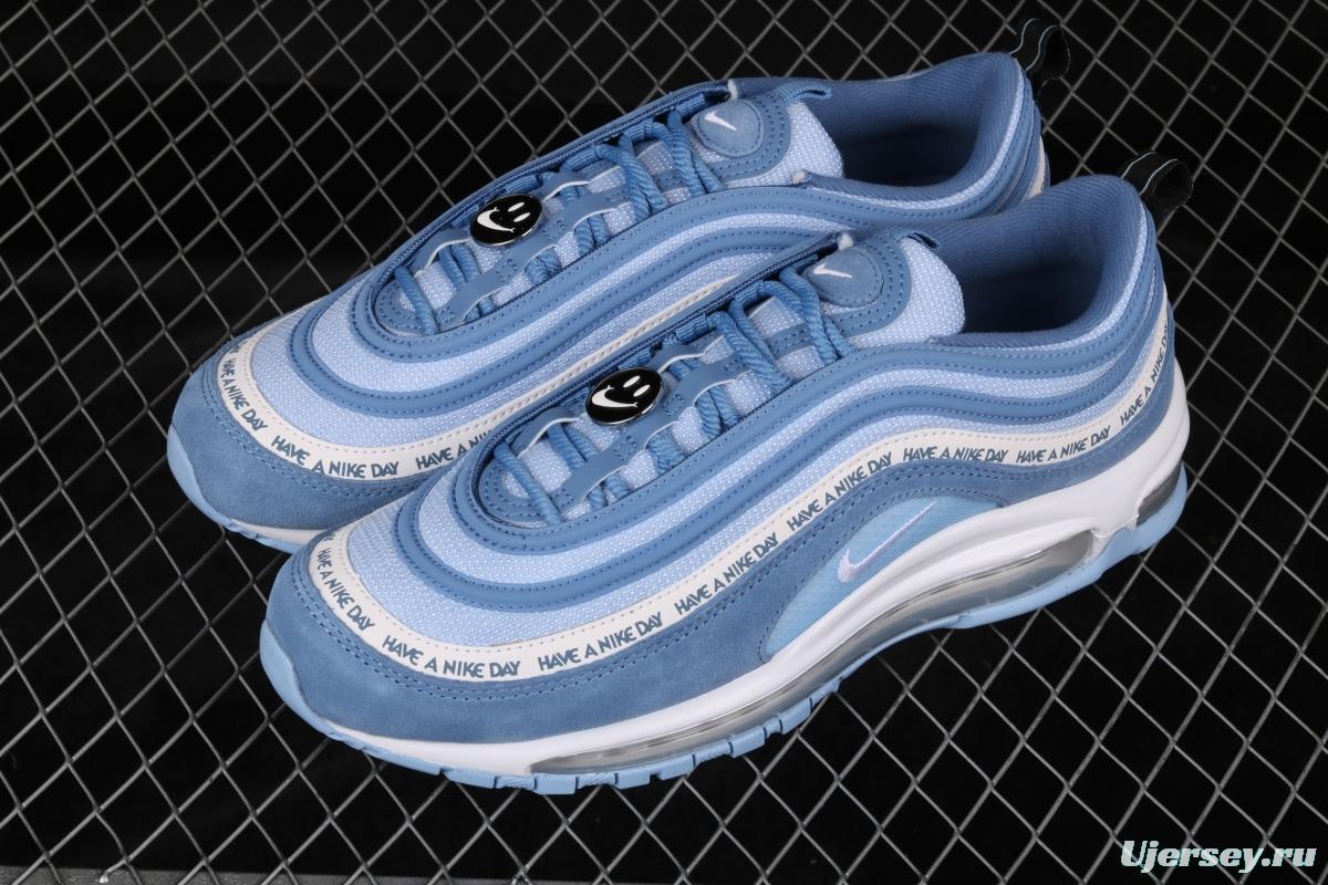 NIKE Air Max 97 ND Lake Blue Suede Air cushion running shoes BQ9130-400