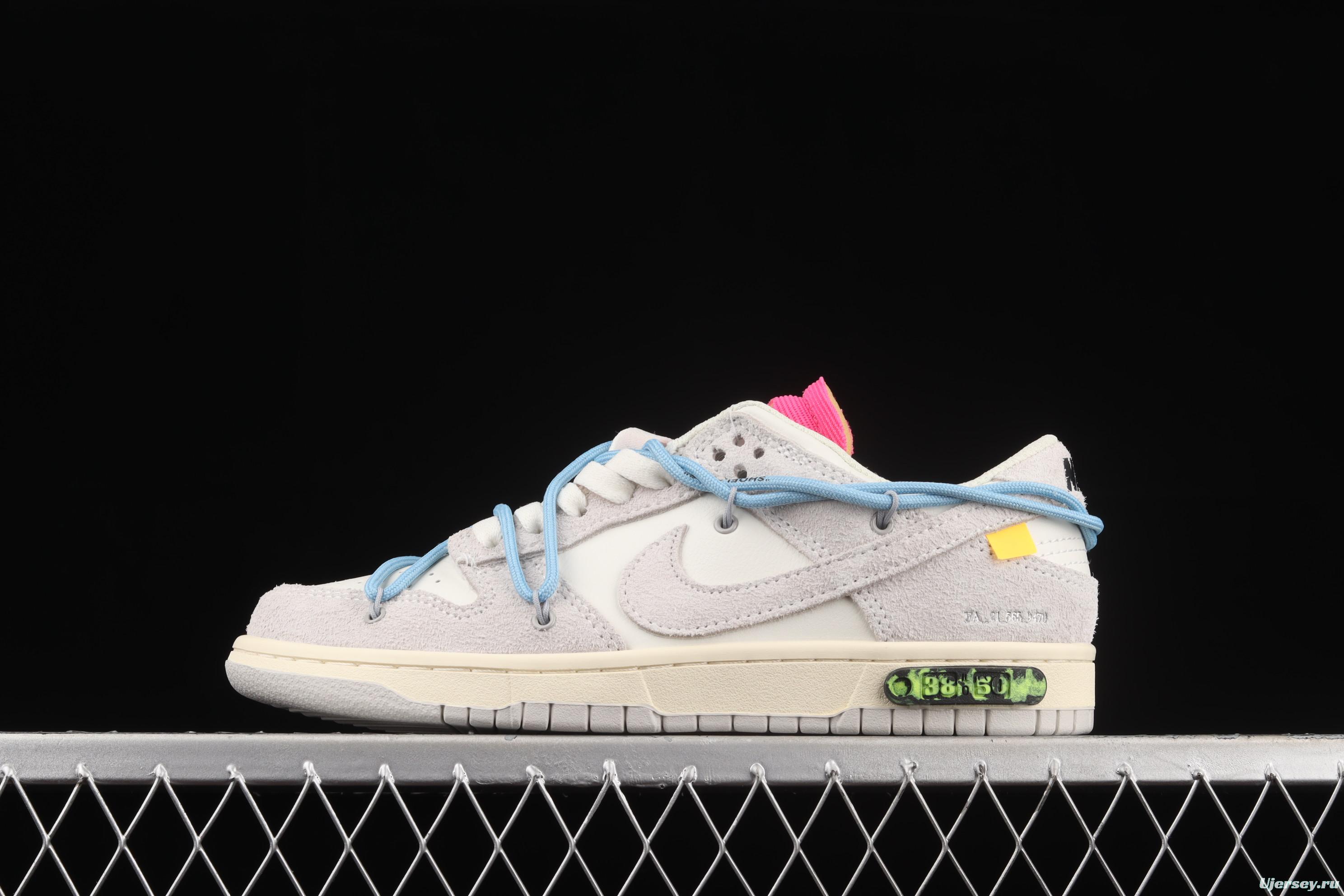 OFF-White x NIKE DUNK Low 12 of 50 OW suede SB buckle rebound fashion casual board shoes DJ0950-113