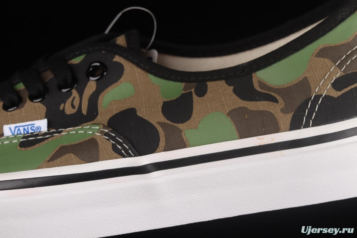 Vans Authentic ape-man co-named green camouflage low-top casual board shoes VN0A38EN7BC