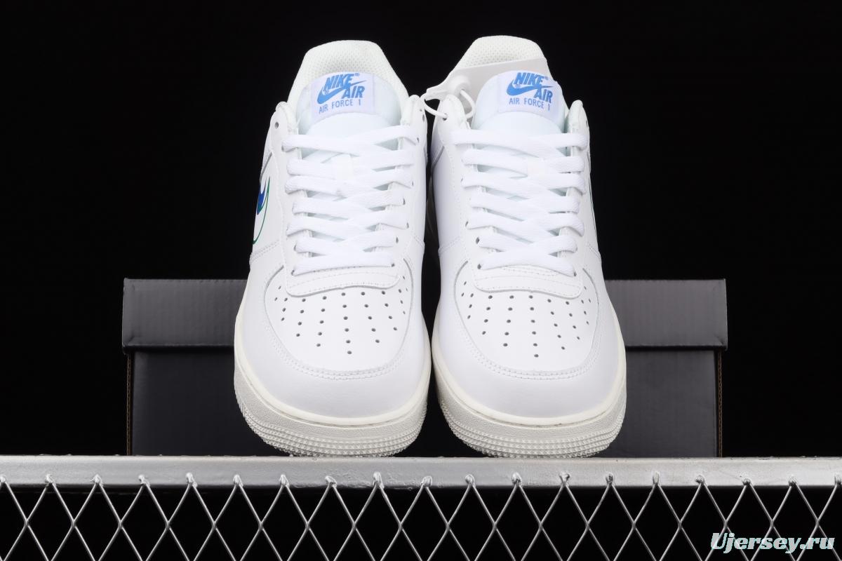 NIKE Air Force 1 Low Multi Swoosh all-white colorful low-top casual board shoes DM9096-101