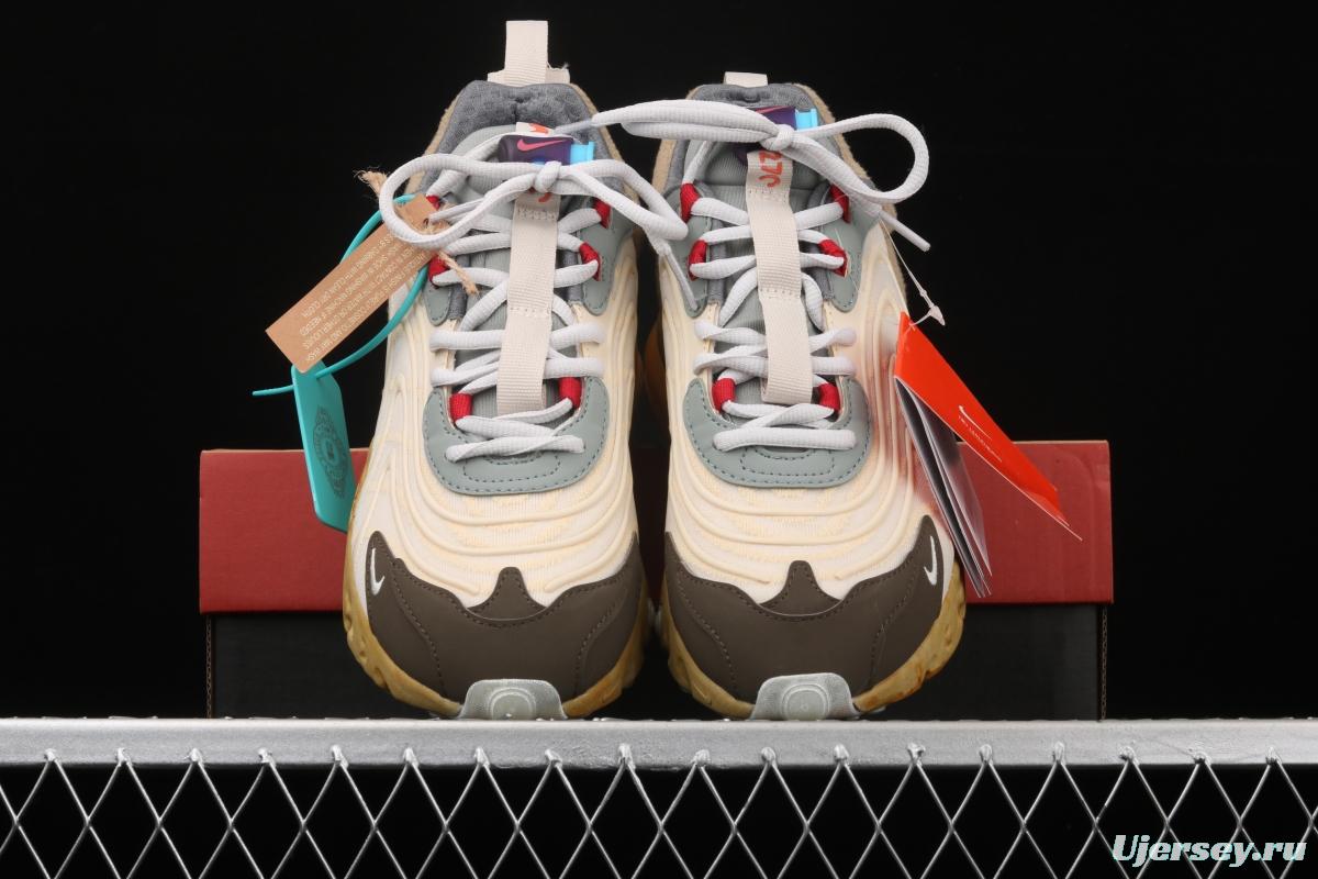 Travis Scott x NIKE Air Max 270React TS co-branded half-palm air cushion running shoes CT2864-200