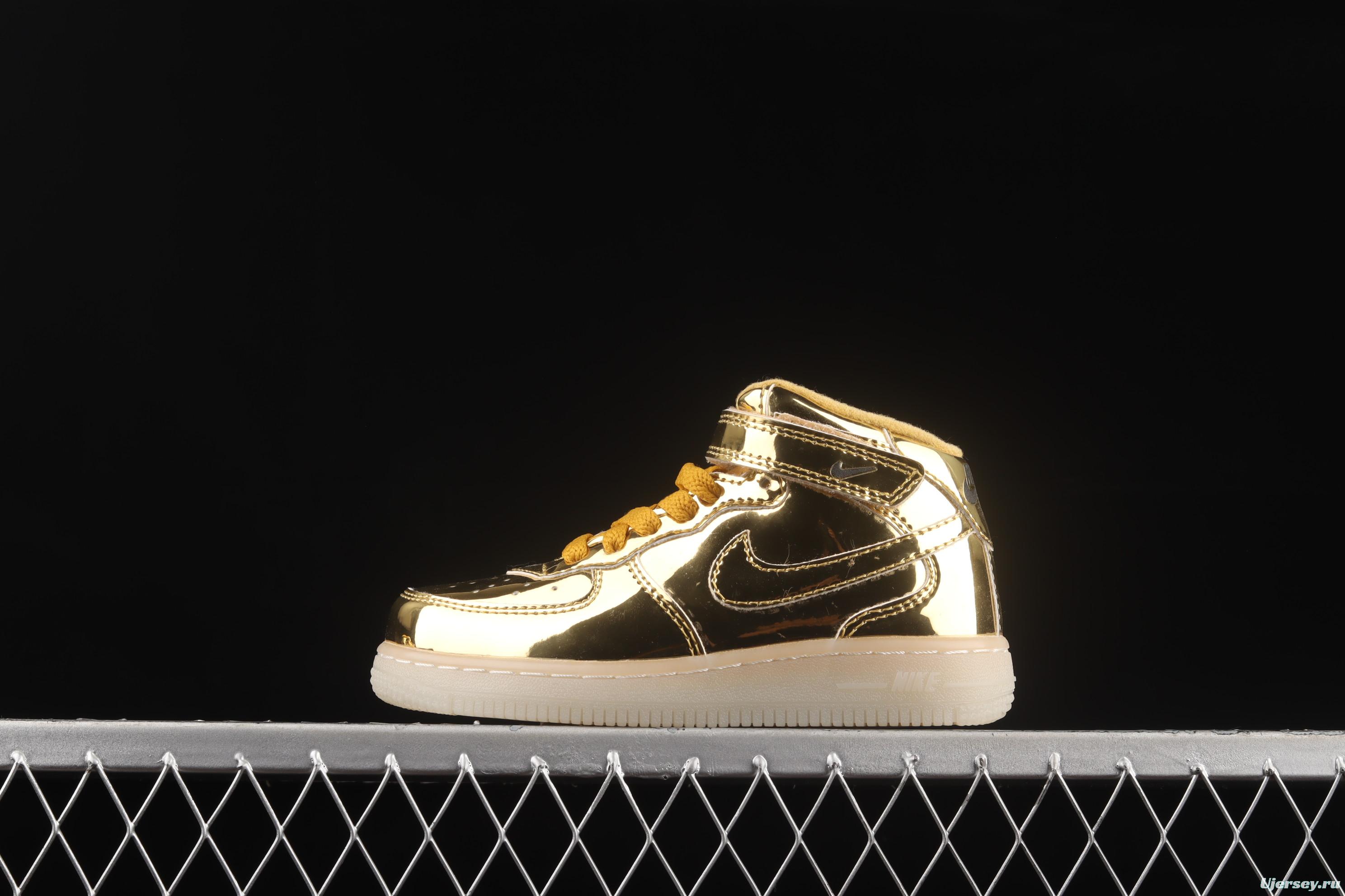 NIKE Air Force 1: 07 Mid WB dazzling ribbon lamp state size Kids 314197-8100