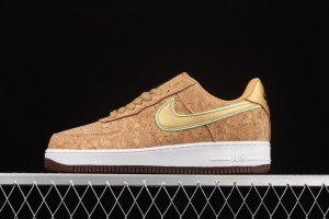 NIKE Air Force 1x07 Low cork color low-top casual board shoes CZ0338-200