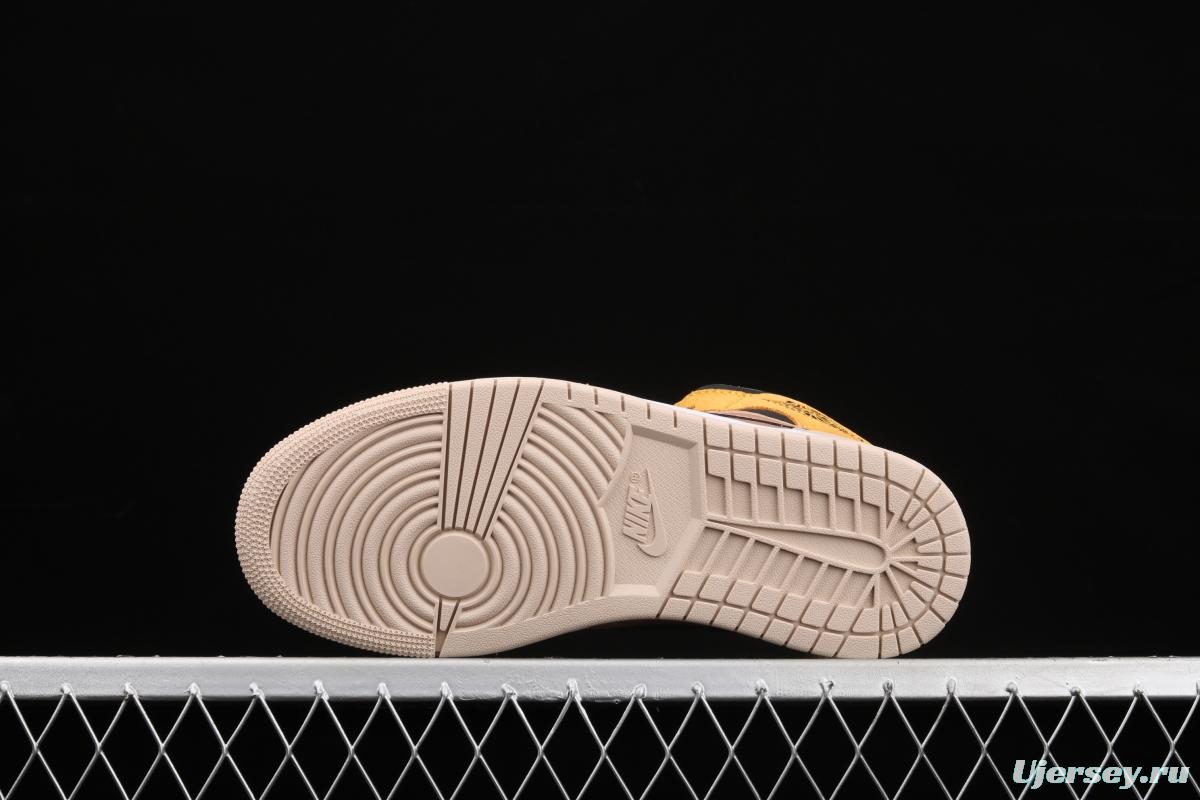 Air Jordan 1 Mid milk tea orange Zhongbang basketball shoes DD2224-200