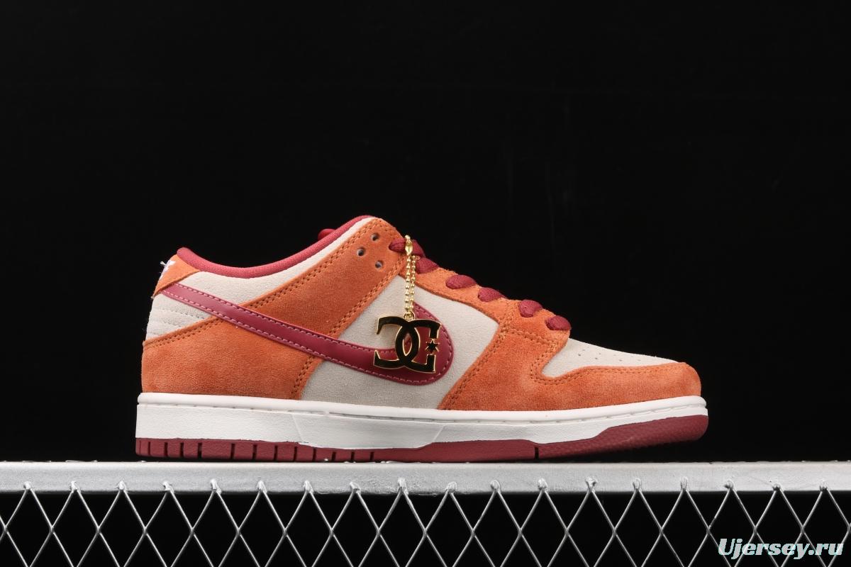 NIKE SB DUNK Low Pro brown-red color matching low-top casual board shoes BQ6817-202