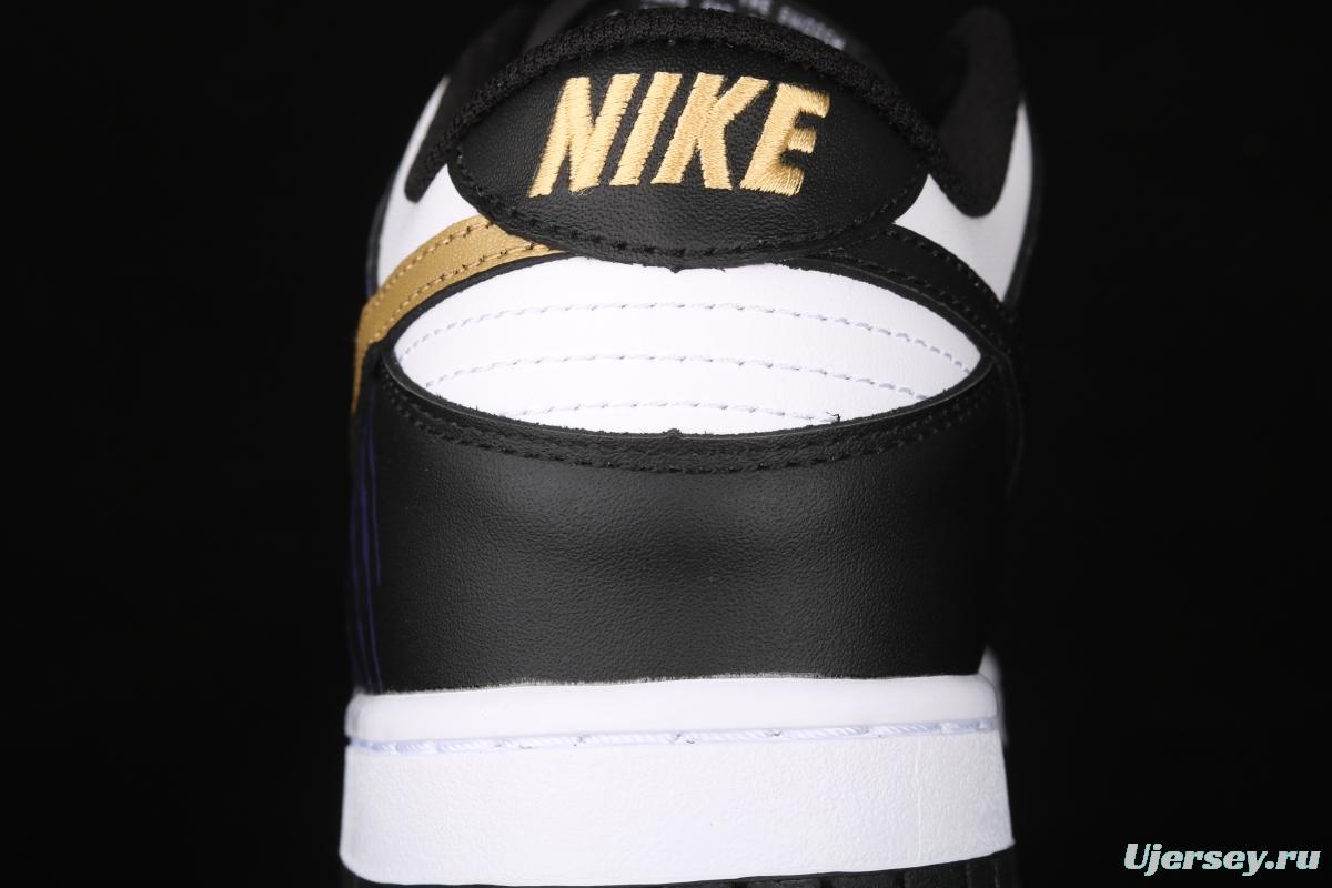 NIKE DUNK Low SB dunk series black and white gold hook low side leisure sports skateboard shoes DD1503-101