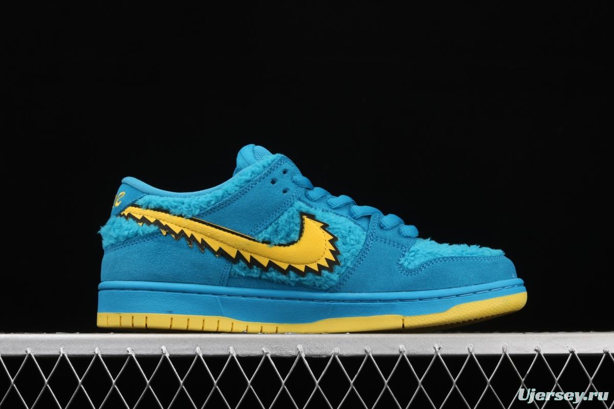 Grateful DeAdidas x NIKE SB DUNK Low Yellow Bear joint style blue and yellow bear sports skateboard shoes CJ5378-400