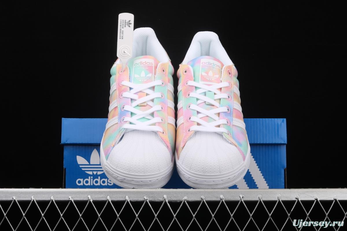 Adidas Superstar Originals Superstar FY1268 Rainbow 3D painted Shell head Classic Leisure Sports Board shoes