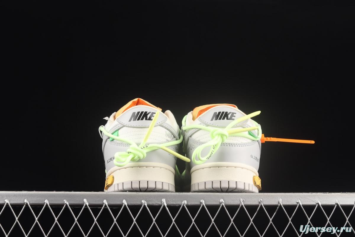 OFF-White x NIKE DUNK Low OW white gray leisure sports skateboard shoes DM1602-128,