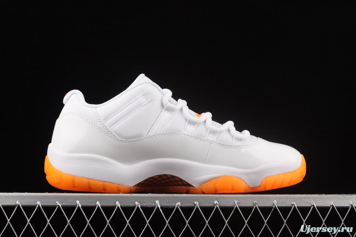 Air Jordan 11 Bright Citus 11 White Orange low Top Basketball shoes head layer True carbon AH7860-139