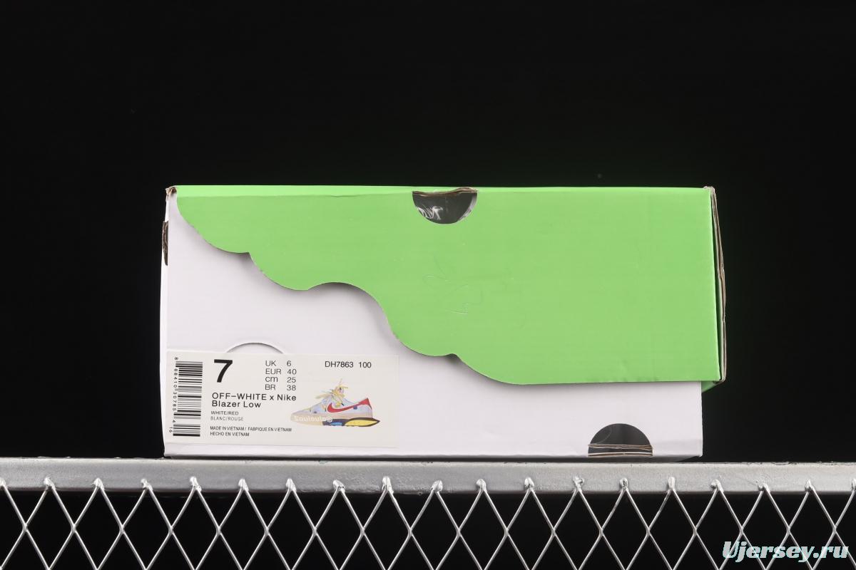 OFF-White x NIKE Blazer Low co-branded deconstruction style trailblazer low upper shoes DH7863-100