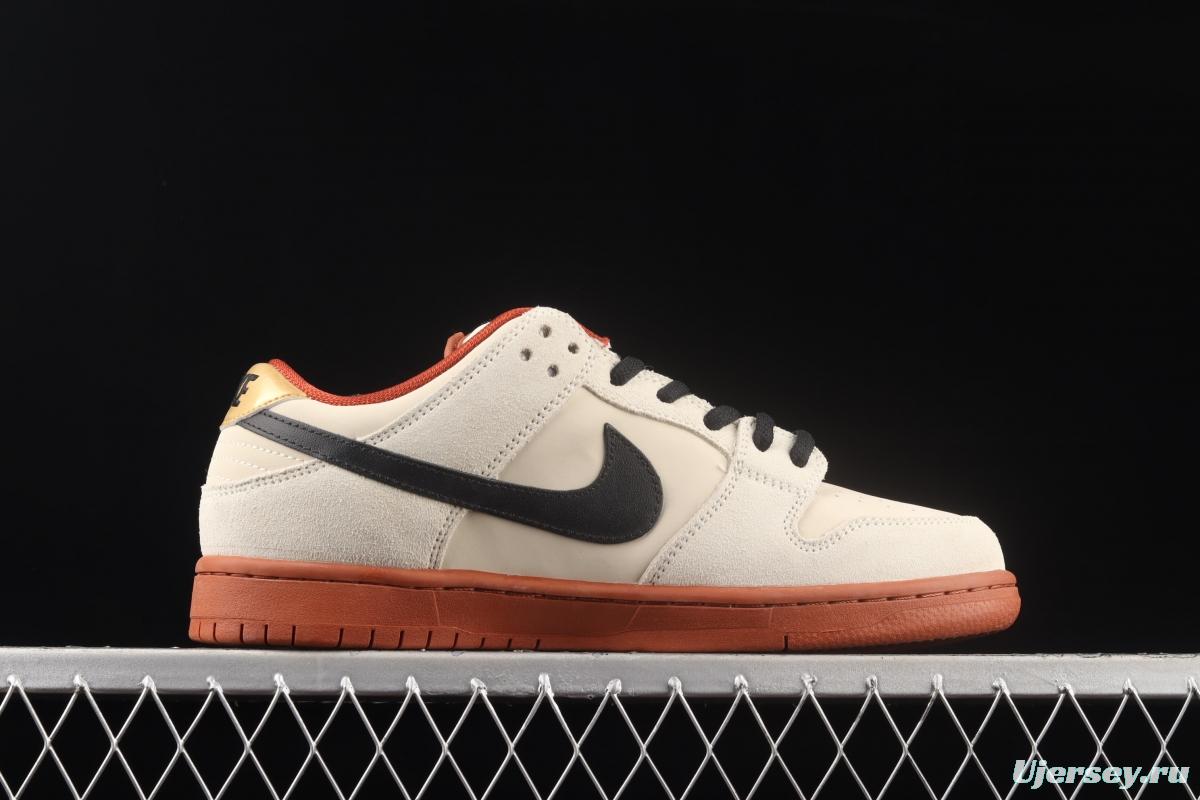 NIKE SB DUNK Low Pro Muslin small fortune cat rice white retro low-side leisure sports skateboard shoes BQ6817-100