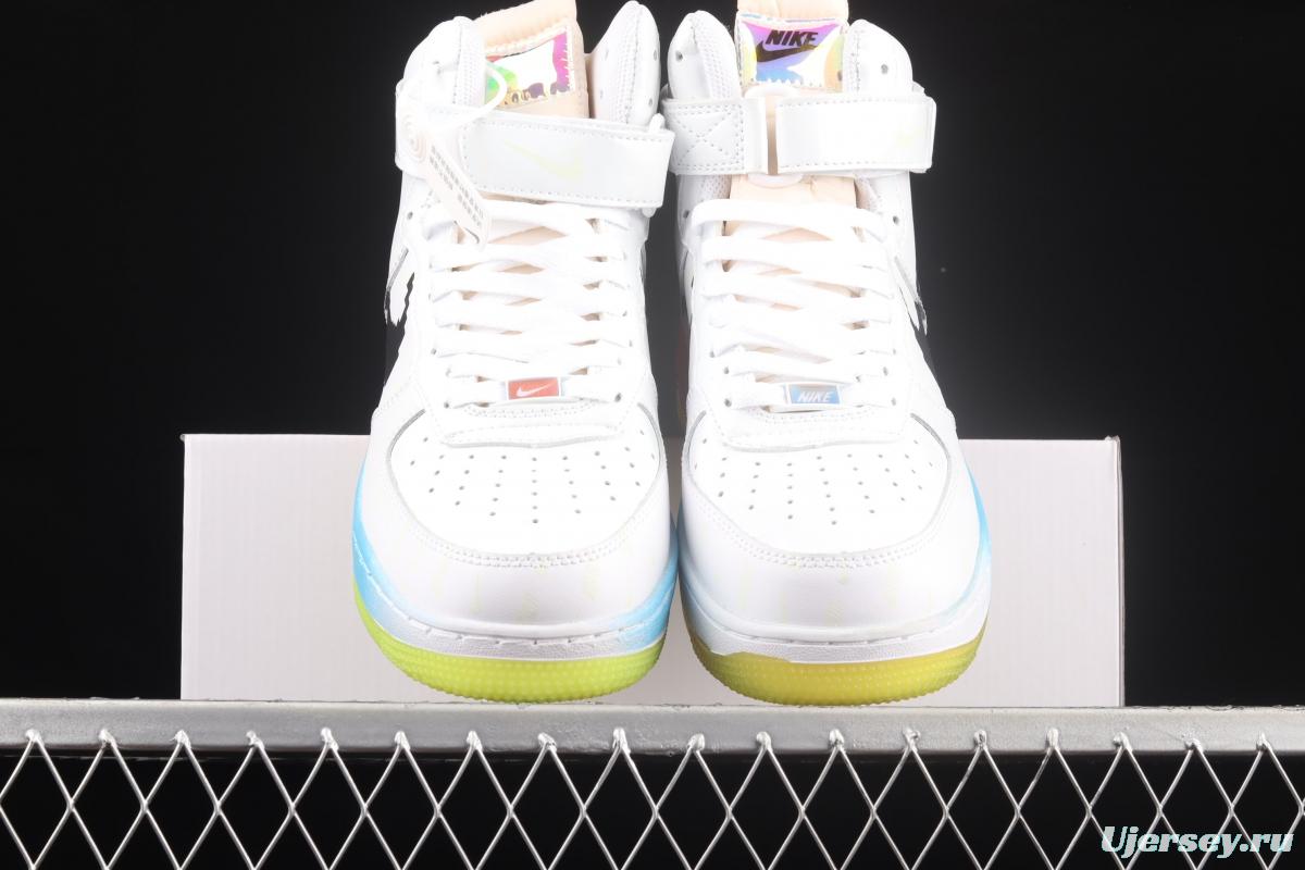 OFF-White x NIKE Air Force 1: 07 Vntg Suede Mix video game League of Legends skin luminous high-top casual board shoes DC2112-192