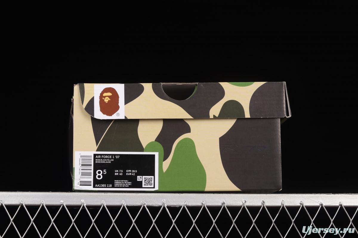 Bape x NIKE Air Force 11607 Low camouflage matching Nigo brand ape head low top casual board shoes AA1365-118,