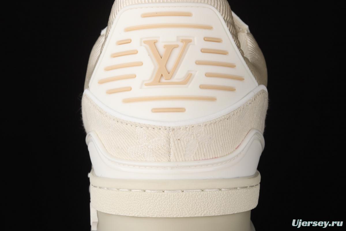 Authentic LV 2021ss early spring fashion catwalk sneakers 400N APRICOT