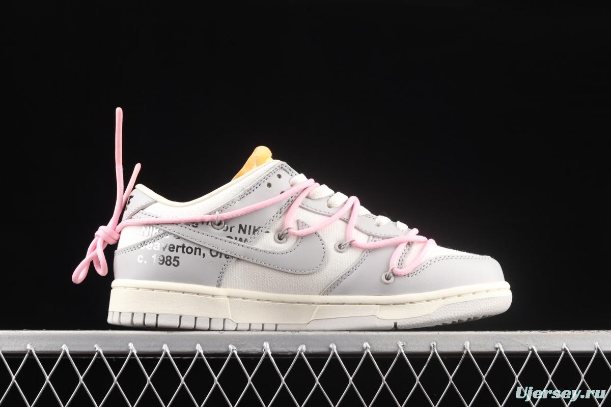 OFF-White x NIKE DUNK Low OW gray SB buckle rebound fashion casual board shoes DM1602-109