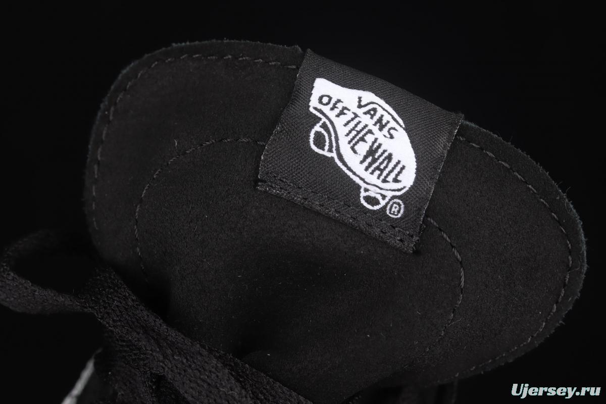 Vans Sk8-Hi black and white leather high-top casual board shoes VN0A4U3DNA0