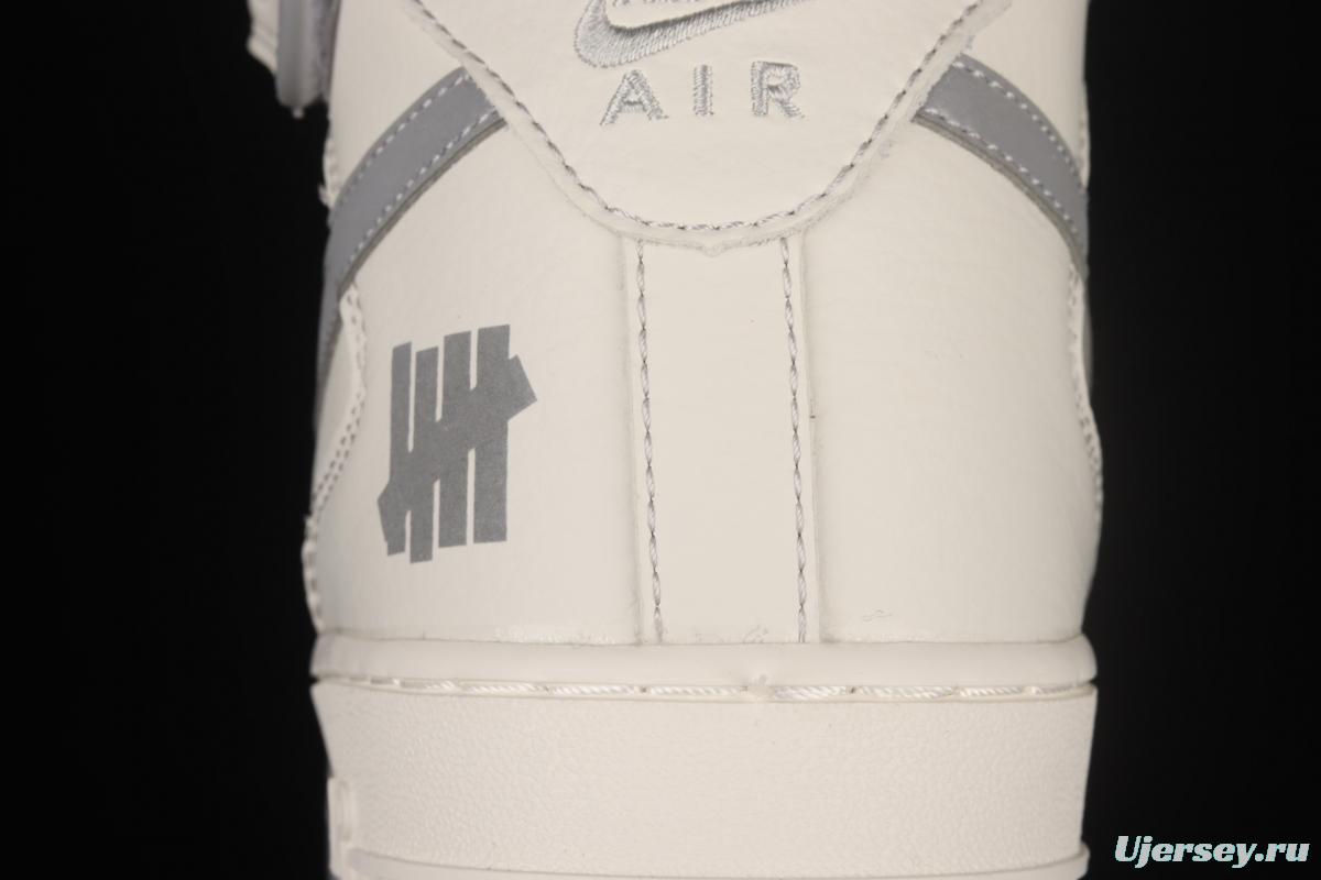 Undefeated x NIKE Air Force 1 Mid SU19 Silver Daredevil 3M reflective casual board shoes AO6617-306