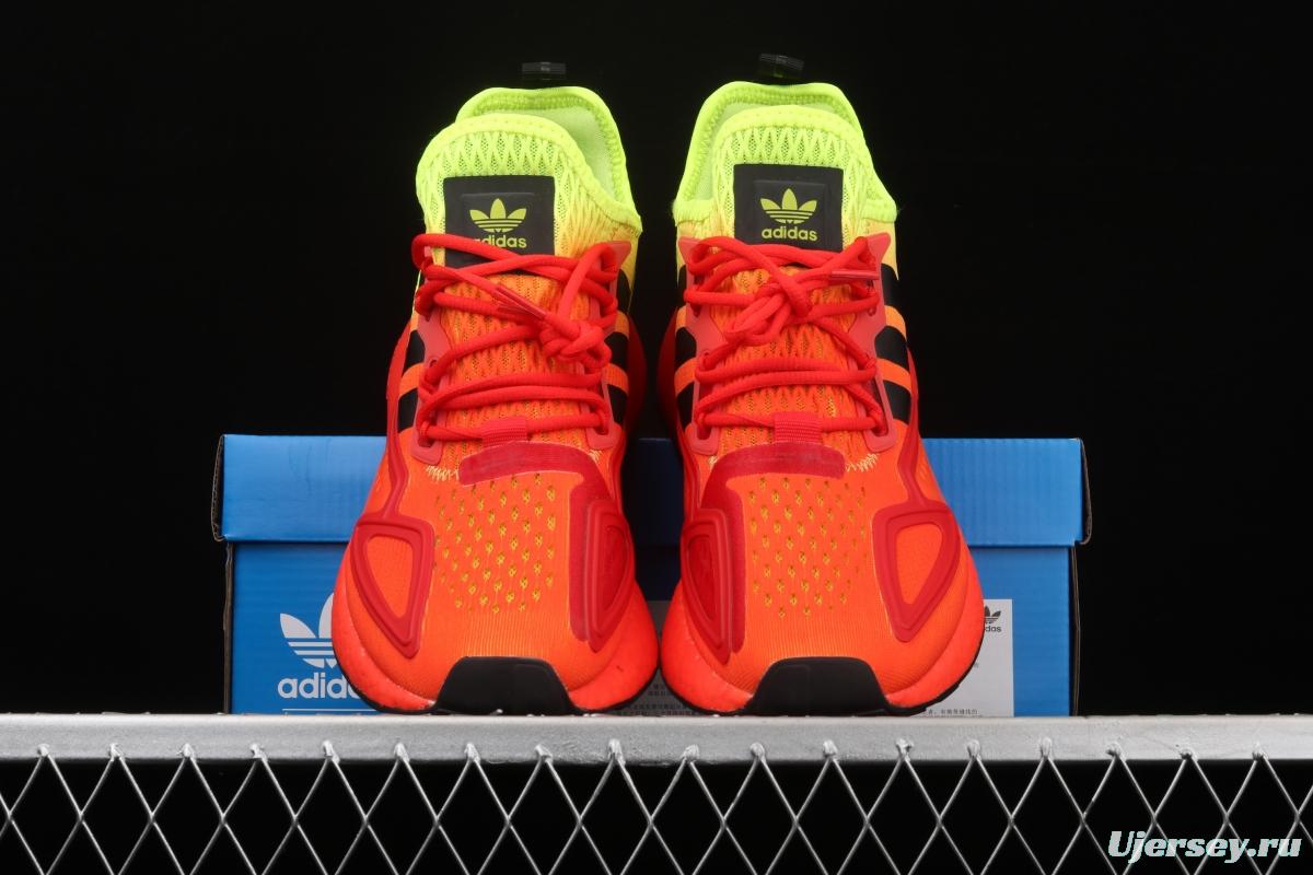 Adidas ZX 2K Boost FW0482 2020 summer new clover popcorn vintage running shoes